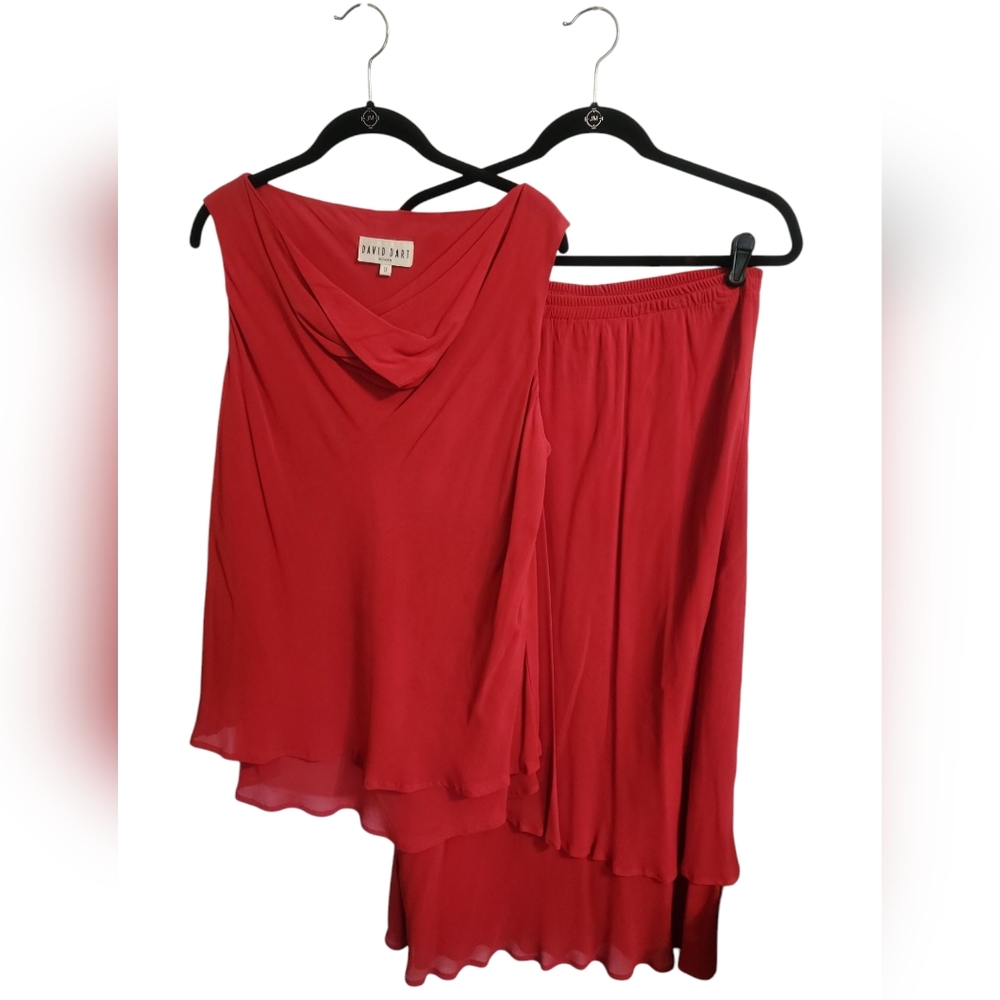 Vintage David Dart Woman Red 2pc Dress 1X